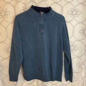 Men's Dockers Blue Long Sleeve Quarter Zip Sweater Size XL